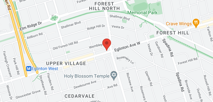 map of 864 EGLINTON AVE W